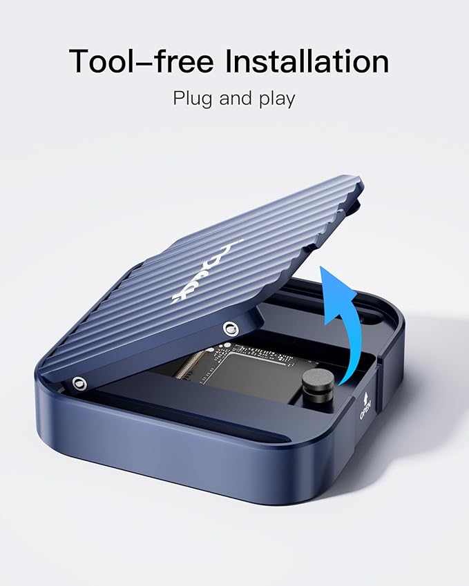 Inateck Magnetic M.2 SSD Enclosure, Type-C USB 3.2 Gen 2 10Gbps SSD Enclosure, Compatible with 2230 NGFF&NVME PCIe M.2 M-Key/B&M-Key, Supports Windows/Linux/Android/MacOS, FE2032