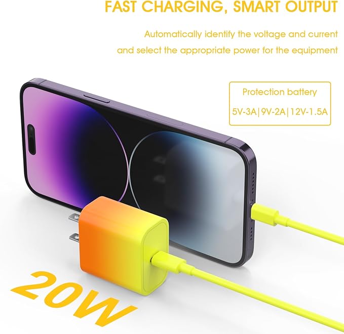 4Pack USB C Charger Block 20W, iGENJUN for Phone Fast Charger Wall Charger with PD 3.0, Compact Type C Power Adapter for Phone 17/16/15, Galaxy, Pixel, AirPods Pro