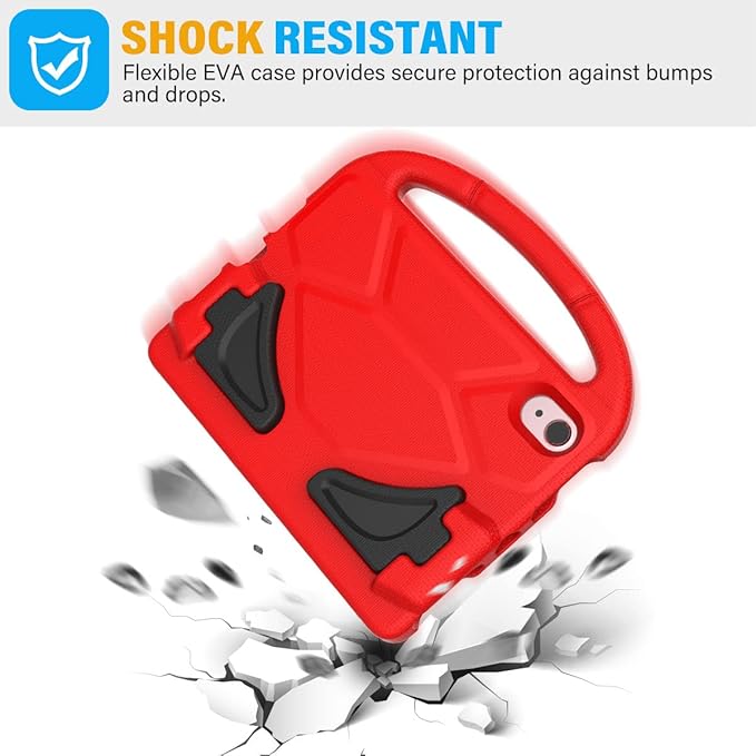 SUPLIK Kids Case for iPad mini 7 (A17 Pro) 2024 & iPad mini 6 (A15) 2021, 8.3-inch iPad mini 6th/7th Generation Case with Screen Protector, Durable Shockproof Kids Cover with Handle Stand, Red