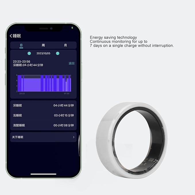 Yoidesu Smart Health Ring for Women & Men, IP68 Wearable Fitness Ring Rechargeable with Sleep Monitoring Step Counting Camera Control Heart Rate (9)