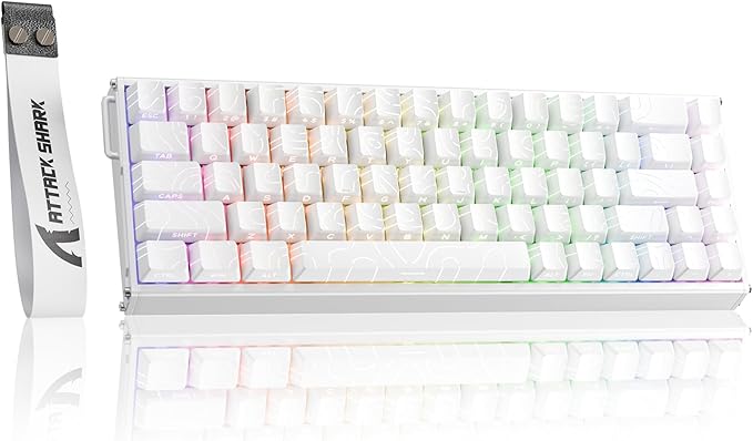 ATTACK SHARK X68MAX HE Wired Rapid Trigger Mechanical Creamy TKL RGB Gaming Keyboard with Full Aluminum CNC,8K Polling,0.005mm Accuracy,Hall Effect Magnetic Switch,NKRO,Driver for PC(White Contour)