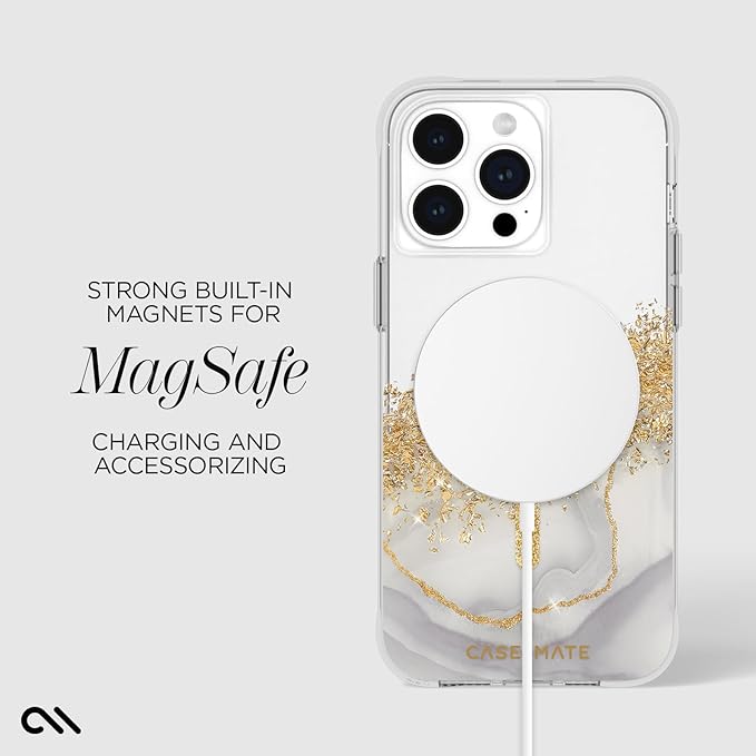 Case-Mate iPhone 15 Pro Max Case - Karat Marble [12ft Drop Protection] [Compatible with MagSafe] Magnetic Cover with Cute Bling Sparkle for iPhone 15 Pro Max 6.7", Anti-Scratch, Shock Absorbent, Slim
