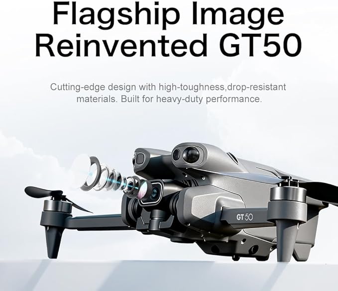 Drones with Dual Camera for Adults, Brushless Motor Large HD Screen Remote Control, Lightweight Under 249g Foldable Professional Drone for Beginner, Mini Quadcopter with 2 Batteries & Storage Bag