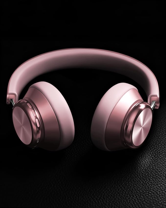 Wentronic Y03 Bluetooth Headphones Wireless Active Noise Cancelling Over Ear Headphones 48 Hours Playtime High Sound Quality 6 EQ Music Mode Headphones with Soft Ear Cushion - Pink