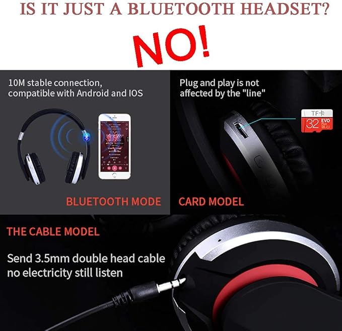Active Noise Cancelling Headphones, Wireless Over Ear Bluetooth Headphones with Microphone Foldable Headphone with HiFi Audio Deep Bass for Home Travel Office Yellow