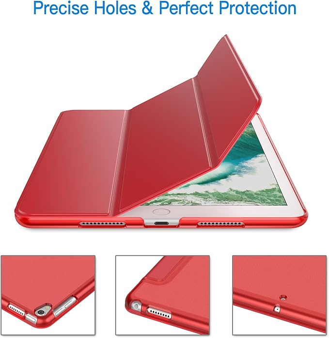 JETech Case for iPad Pro 10.5-Inch and iPad Air 3 (10.5-Inch 2019, 3rd Generation), Smart Cover Auto Wake/Sleep Cover (Red)