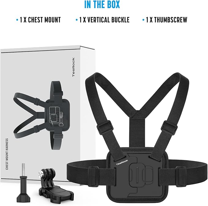 Chest Mount Harness Chest Strap Compatible with GoPro DJI Osmo AKASO Action Cameras, Comfortable and Stable Chesty for Go Pro Max Hero 13 12 11 10 9 8 7 6 5 Session