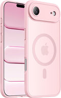 Symcele Designed for iPhone Air Case, Compatible with MagSafe, [Camera Protection] [15FT Military Drop Protection] Shockproof Translucent Matte Anti-Slip Thin Slim Phone Case, 6.5", Pink