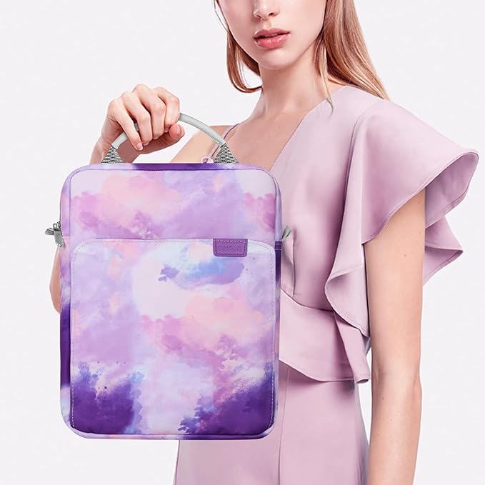 TiMOVO 9-11 Inch Tablet Sleeve Bag with Shoulder Strap for iPad 11-inch A16 2025, iPad 10th Gen. 10.9"/10.2", Galaxy Tab A9+/A11Plus 11", Watercolor Purple
