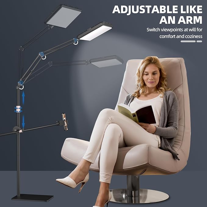 Selfie Light with Stand and Cell Phone Holder, 12" Led Panel Lamp Tripod with Adjustable Arm, 2800-7000K Color Temperature for Photoshoot, Video Recording, Streaming, Vlog, YouTube, TikTok