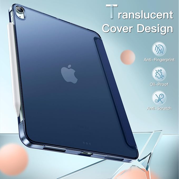 JETech Case ONLY for iPad Air 11-Inch M4/M3/M2 (2026/2025/2024), iPad Air 5/4 (2022/2020 5th/4th Generation 10.9-Inch), Slim Stand Hard Back Shell Cover with Auto Wake/Sleep (Deep Navy)