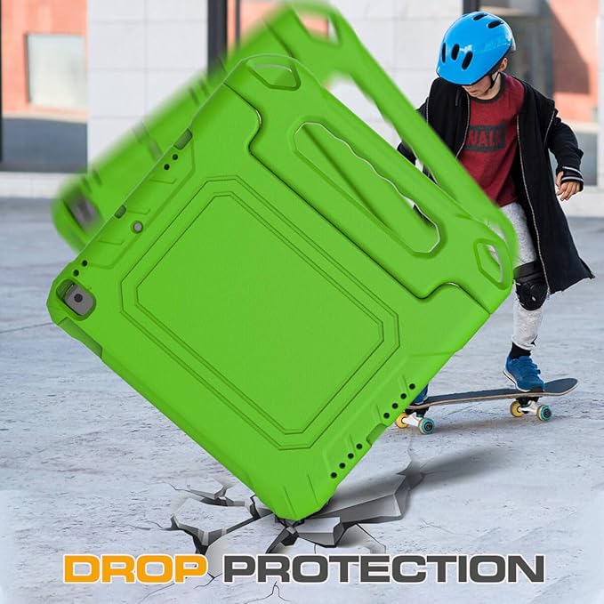 Kids Case for iPad 9th/8th/7th Generation 10.2 Inch 2021/2020/2019, Case for iPad Air 3rd Gen/Pro 10.5 Inch, Durable Shockproof Cover with Screen Protector for iPad 10.2 & 10.5, Green