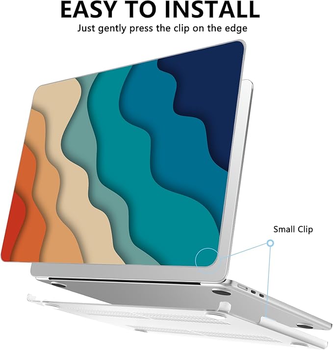 AKIT Compatible with MacBook Air 13 inch Case M5 2026 2025-2022 M4 M3 M2 A3449 A3240 A3113 A2681, Unique Hard Shell Laptop Case+Screen Protector+Keyboard Cover for MacBook Air 13.6 inch, Colorful Wave