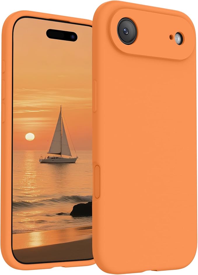 FireNova Magnetic for iPhone Air Case, Compatible with MagSafe, [Integrated Silicone Camera Control Button] [Camera Protection] Microfiber Lining Phone Case for iPhone 17 Air, 6.5", Orange