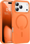 Newfuture Magnetic for iPhone 17 Pro Case [Compatible with Magsafe] [Military Grade Drop Protection] Translucent Matte Anti-Scratch Shockproof Protective Phone Cover 6.3 Inch, Orange