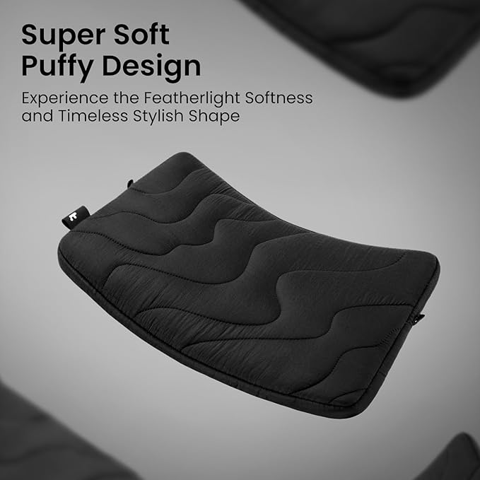tomtoc 360 Protective Puffy Laptop Sleeve for 16-inch MacBook Pro M5 Pro/Max (2026) A3428 A3429, M4/M3/M2/M1 Pro/Max A3403 A3186 A2991, Quilted Design Soft Cute Puffer Bag Case for Dell XPS 16 Laptop