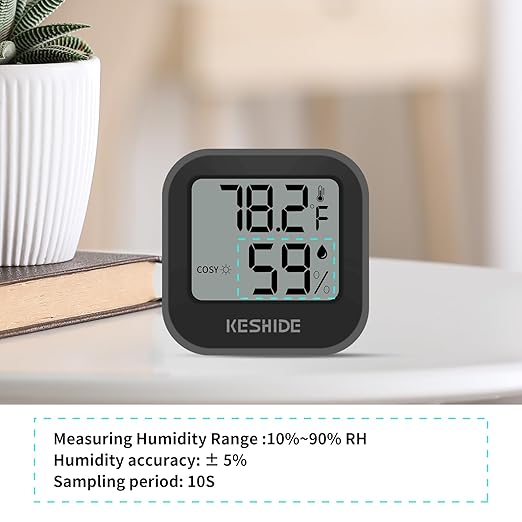 Digital Hygrometer Thermometer for Room Temperature Humidity Meter Indoor Thermometer Accuracy Calibration LCD Temperature Sensor, Bedroom, Baby Room, Office, Greenhouse, Cellar