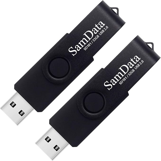 SamData 32GB USB Flash Drives 2 Pack 32GB Thumb Drives Memory Stick Jump Drive with LED Light for Storage and Backup (2 Pack Black)