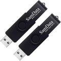 SamData 32GB USB Flash Drives 2 Pack 32GB Thumb Drives Memory Stick Jump Drive with LED Light for Storage and Backup (2 Pack Black)