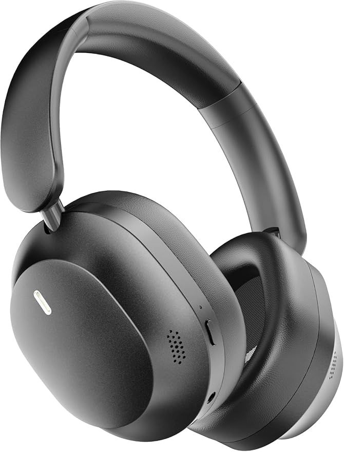 King Lucky B900 Hybrid Active Noise Cancelling Headphones, Wireless Over Ear Headphones, Bluetooth 5.4, Hi-Res Audio, Deep Bass, Comfortable Fit, with Mic, for Commuting, Travel, Home, Work, Black