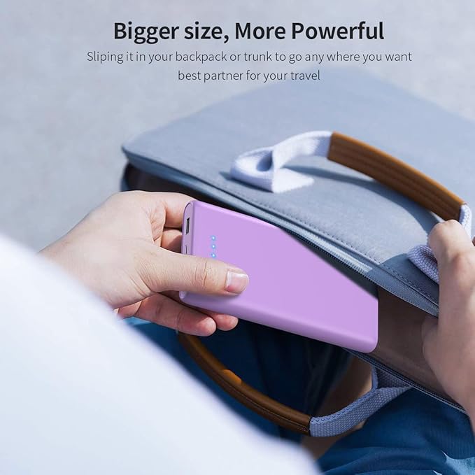 Ekrist Portable Charger Power Bank 25800mAh, Ultra-High Capacity Fast Phone Charging with Intelligent Controlling IC,2 USB Port External Cell Phone Battery Pack Compatible with iPhone,Android-Purple