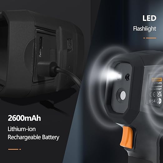 Thermal Imaging Camera, 120 x 90 IR Resolution 25Hz Refresh Rate, Handheld Infrared Thermal Imager 10800 Pixels, IP54, -4°F~752°F Temperature Range