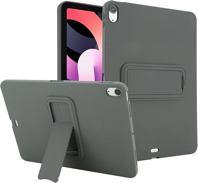 for iPad Air 11-inch M4/M3/M2 (2026/2025/2024) Case, Shockproof Protective Back Cover with Kickstand Slim Shell for Women Men, Gray