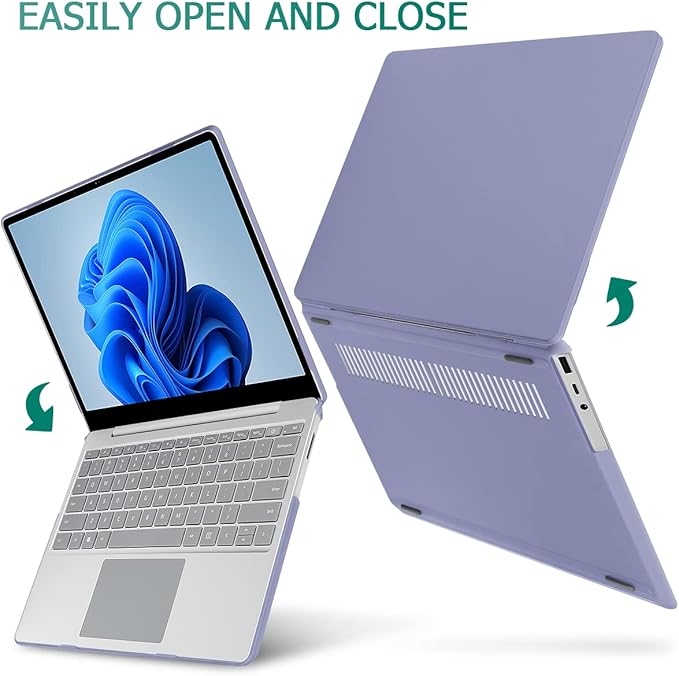 Case for 13.5" Microsoft Surface Laptop 5/4/3 with Metal Palm Rest ONLY 2019-2022 Release Models:1868/1951, Plastic Hard Shell Case with Keyboard Cover & Screen Protector, Lavender Gray