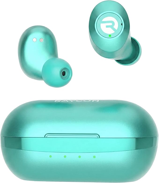Raycon Everyday Classic Bluetooth Wireless Earbuds + Microphone with Active Noise Canceling, Sweat & Water-Resistant Earphones, Ear Buds Wireless Bluetooth Up to 32 Hours Playtime (Mint)