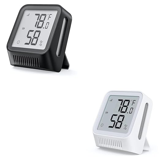 X-Sense WiFi Thermometer Indoor Hygrometer, Digital Temperature Sensor with App Control, Notification Alerts, Temperature Humidity for Bedroom, SBS50 Base Station Required, Black and White