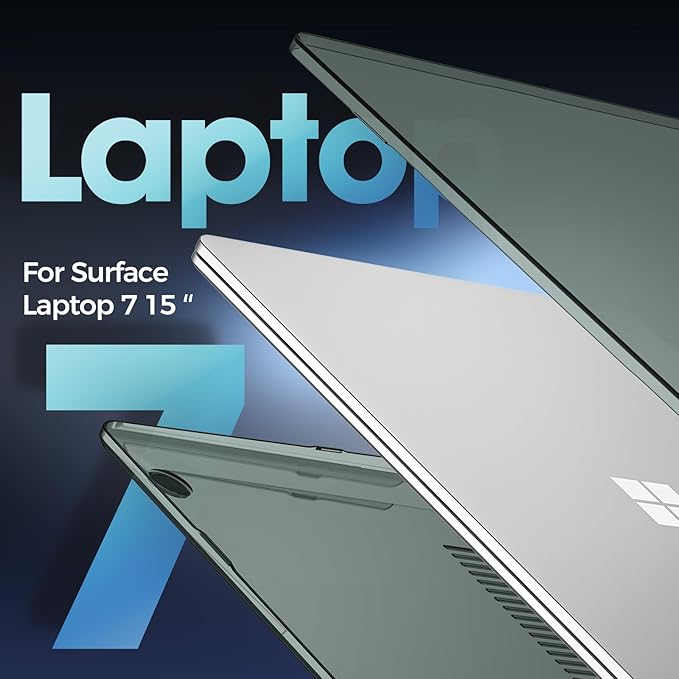 ProCase Protective Case for 15 Inch Microsoft Surface Laptop 7 2024 Release, Hard Shell Transparent Cover with Durable and Lightweight Design -Mgreen
