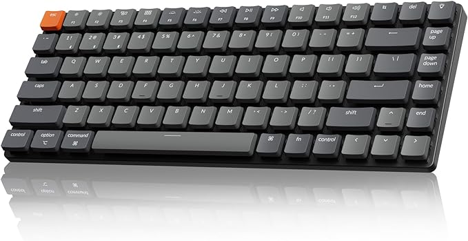 Keychron K3 Version 2, 84 Keys Ultra-Slim Wireless Bluetooth/USB Wired Mechanical Keyboard with White LED Backlit, Low-Profile Keychron Mechanical Red Switch Compatible with Mac Windows
