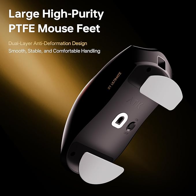 ATK Blazing Sky X1 V2 Wireless Gaming Mouse, 55g Lightweight, PAW3395Ultra Sensor, Nordic 54L15 MCU, Mechanical Switches, New Nano 8K Dongle, Tri-Mode 2.4G/Bluetooth/Wired (Ultra Max, Black)