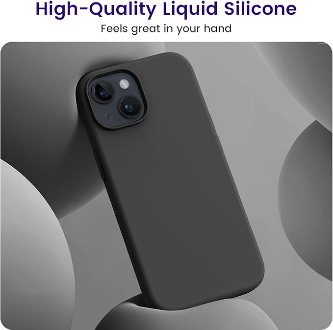 OTOFLY Compatible with iPhone 15 Plus Case, Silicone Shockproof Slim Thin Phone Case for iPhone 15 Plus (6.7 inch), (Black)