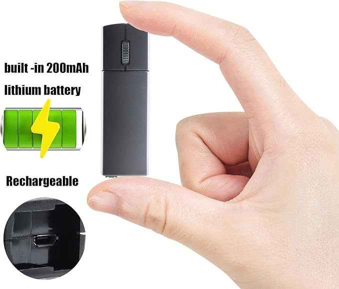 elec Space Wireless Mini Finger Mouse - Silent Dual-Mode Bluetooth & 2.4GHz, Ergonomic Portable PC Mice with Case, Compatible with MacBook and Chromebook