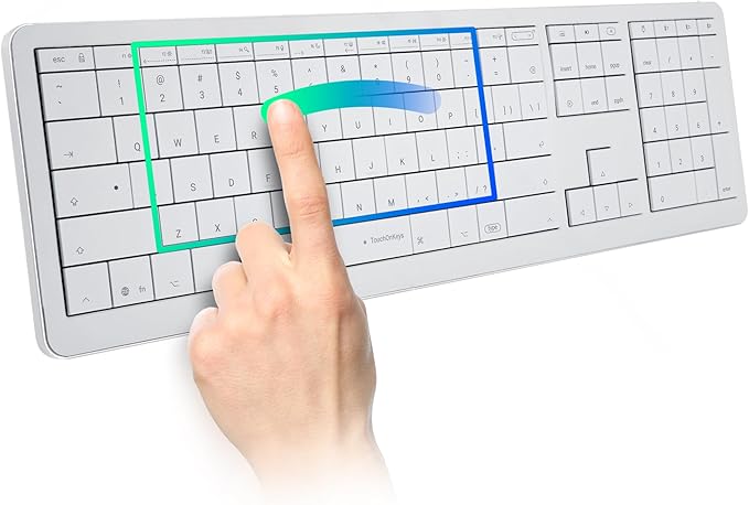 CLVX 1 Mac | Touch On Keys & Gestures AI Keyboard | Bluetooth & USB-C | Low Profile Silent Scissor Keys | Interactive RGB | Aluminum Chassis | Compatible with Mac/iPad/AppleTV/VisionPro