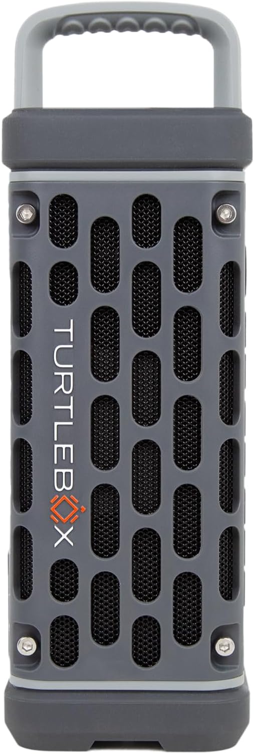 Turtlebox Ranger: Loud! Outdoor Portable Bluetooth 5.4 Speaker | Rugged, Waterproof, Ultra-Portable | Plays to 105db, Deep Bass, Shockproof, Unlimited Pairing for Full Stereo Experience, Gray