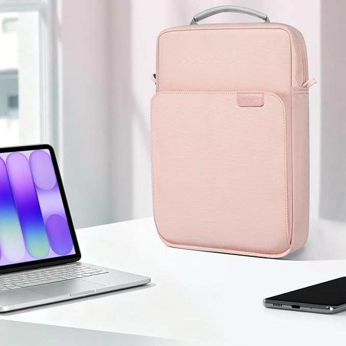 TiMOVO Laptop Sleeve Bag for MacBook Neo 13 inch 2026 Model A3404 with A18 Pro Chip, Handle Carrying Case with Shoulder Strap, Pink