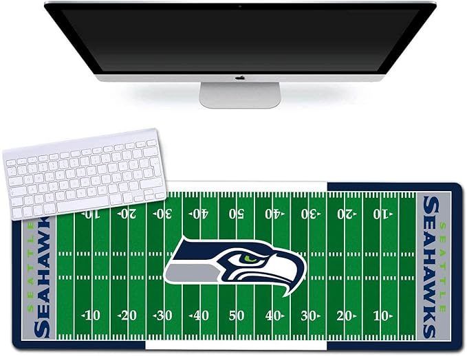 Large Gaming Mouse Pad, Mousepad with Non-Slip Rubber Base for Laptop Computer Desktop Keyboard,Football Fans Boy Husband Gift Blue Design Mat