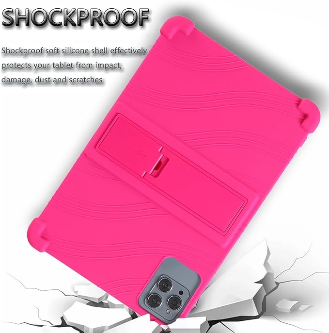 ATOOZ for ROWT 10.1 inch Tablet Case,Soft Silicone Case for ROWT A10/SVITOO Tab 10/Aiprotablet C20e/ZONKO D115/MB1001 10.1 inch Tablet with Stand (Rose Red)