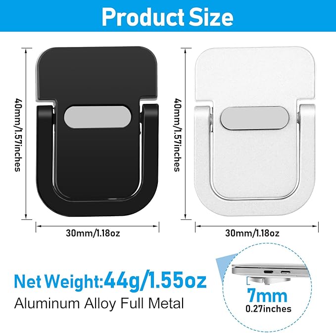 Mini Laptop Stand, Portable Laptop Stand, Foldable & Lightweight Ergonomic Riser with Ventilated Cooling, Sleek Computer Notebook Holder Fits Keyboards &10-17.3 Inch Laptops, Black