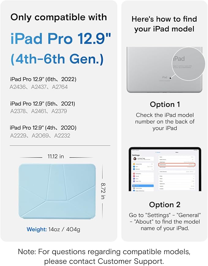 MOFT Dynamic Folio Case for iPad Pro 12.9" (6th 2022 | 5th 2021 | 4th 2020), Slim Magnetic Stand Case with 20+ Viewing Angles, Auto Wake/Sleep, Ultra Thin, Soothing Mist x Misty Cove