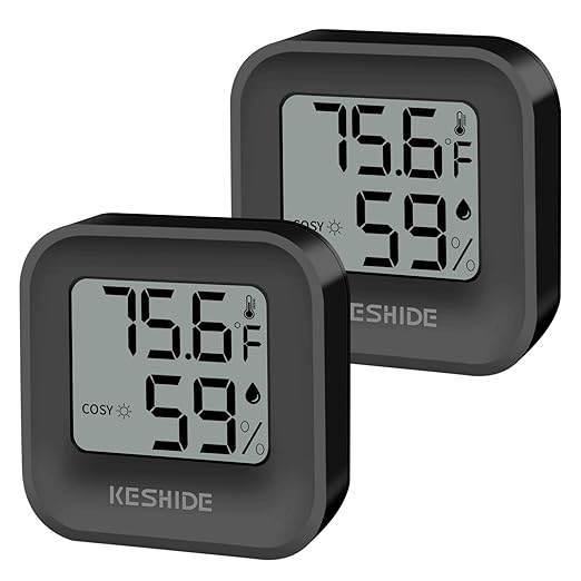 Digital Hygrometer Thermometer for Room Temperature Humidity Meter Indoor Thermometer Accuracy Calibration LCD Temperature Sensor, Bedroom, Baby Room, Office, Greenhouse, Cellar