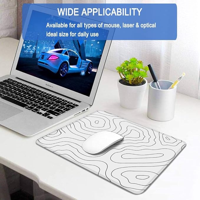 Large Mouse Pad, Gaming Mouse Pad with Double Stitched Edges, 14.9 x 11.7 inches Premium-Textured & Waterproof Mousepad, Nonslip Natural Rubber Base Mousepad for Laptop,Computer, Office, White Black
