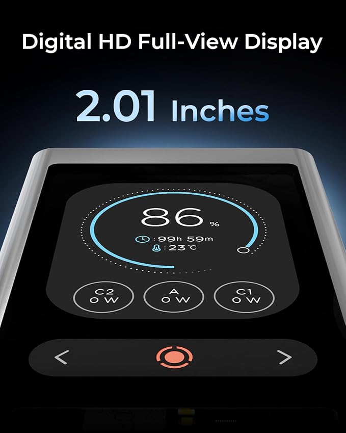 Lenovo 140W Portable Power Bank with 3-Port Digital Hybrid Charger, TFT Display for ThinkBook 14, MacBook, iPhone, Samsung Galaxy, Travel Charging Station with 240W Cable