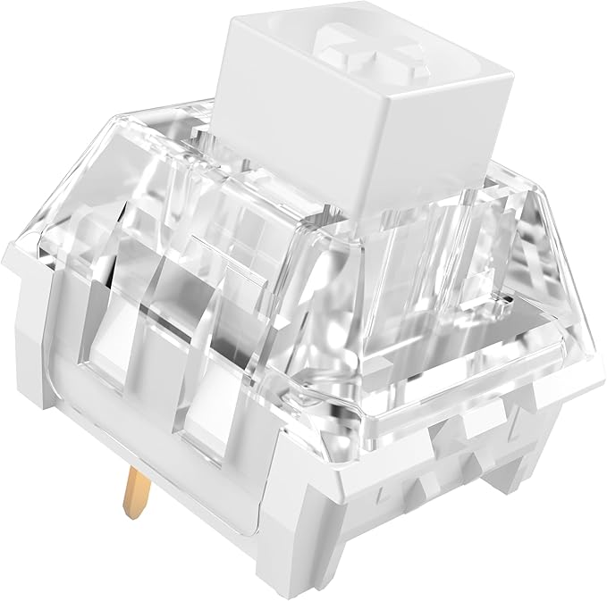 Kailh Box White Mechanical Keyboard Switches,3-Pin 45gf Clicky/Speed Typing/Gaming/Waterproof Switches(72Pcs,Kailh Box White)