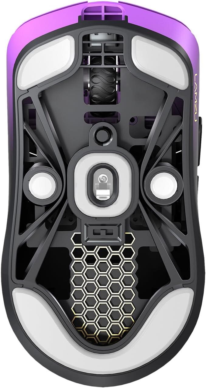 Lamzu Maya Champion Edition Wireless Gaming Mouse, Ultra-Lightweight 45g, Optical Switch, Golden TTC Dust-Proof Encoder, Pixart PAW 3950 IC, 8K Compatible, Compatible with PC/Mac (Purple Shadow)