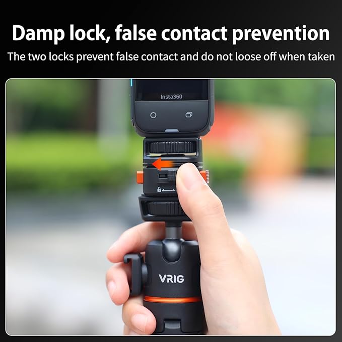 VRIG Magnetic Quick Release Mount Adapter with 1/4" Screw Thread for DJI Osmo Pocket 4 & Pocket 3,Insta360 X5/X4/X3,Xtra Muse,1/4" Screw Hole for Tripod, Monopod