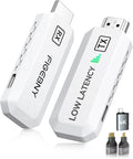 Wireless HDMI Transmitter and Receiver 4K Decode 1080P Output Ultra Low Latency, Plug&Play 2.4G/5G Portable Extender, 165FT HD Display Adapter for TV Box/PC/Laptop/Projector/DV/Camera White