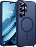 TOCOL for Samsung Galaxy S26 Ultra Case, Built-in Magnetic Ring, Drop Protection, Slim Translucent Matte Phone Case for Galaxy S26 Ultra 6.9 inch (Dark Blue)